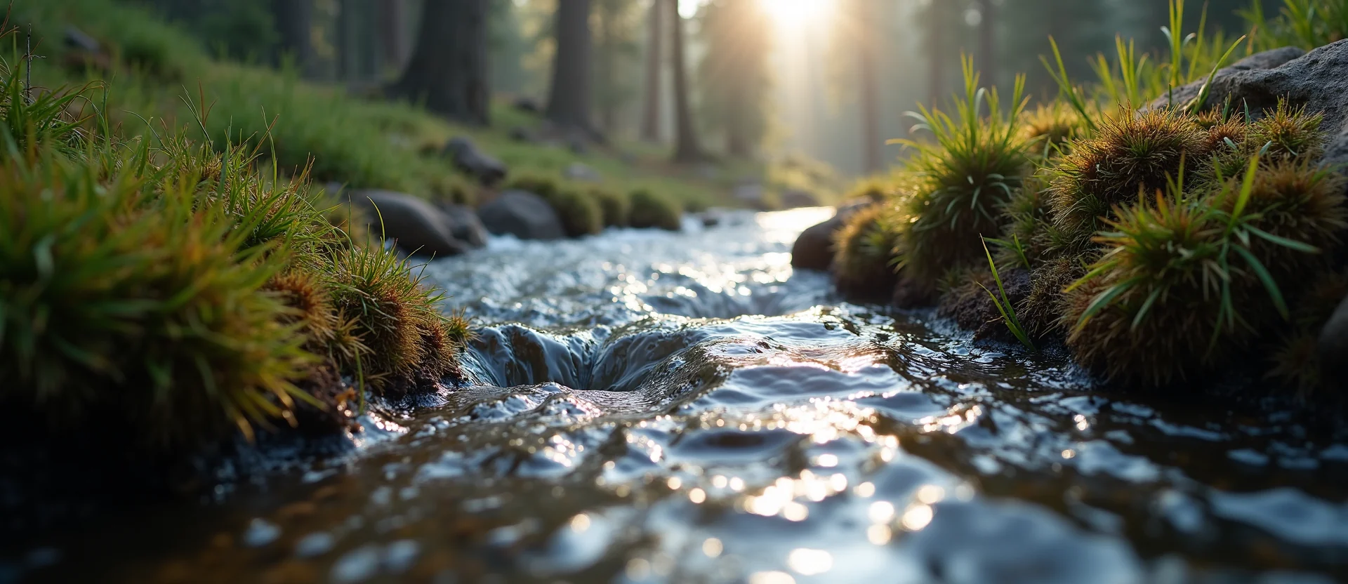 Symbolizing Flow/Cleansing: A local Mountain Mahogany babbling mountain creek. - AI Generated