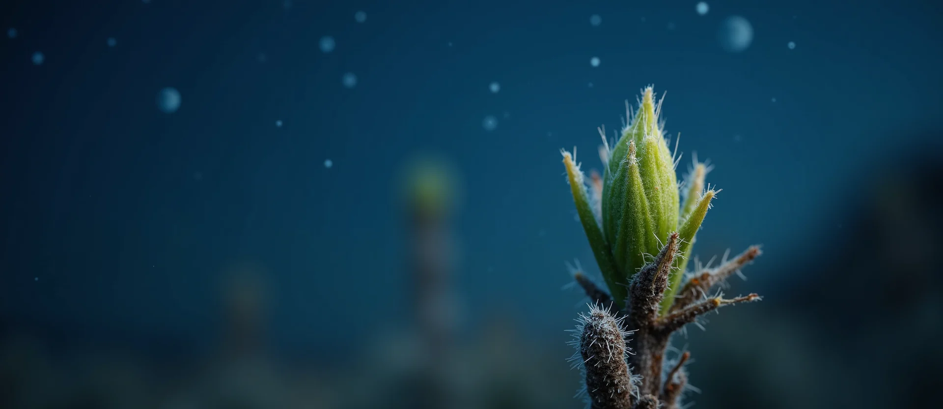 Symbolizing Seed/New Beginning: A local Desert Peach new green bud on a branch. - AI Generated