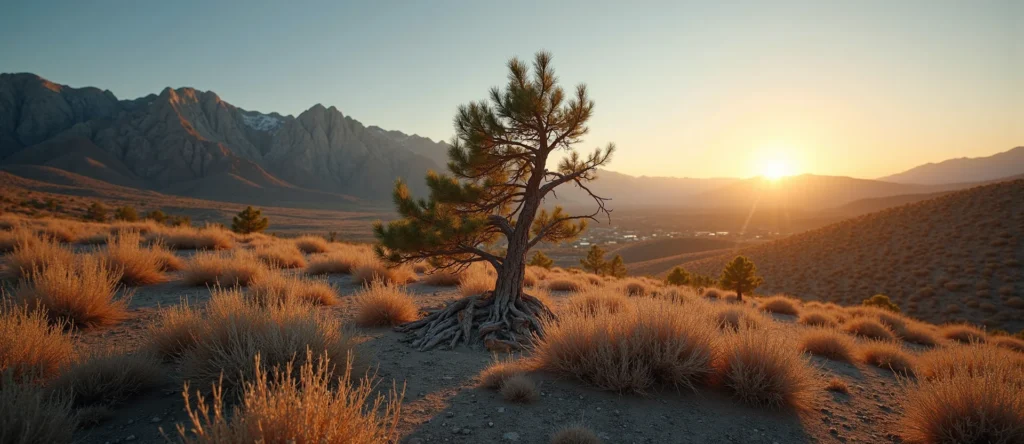 Symbolizing Growth/Resilience: A local Rabbitbrush new branch reaching for the sky. - AI Generated