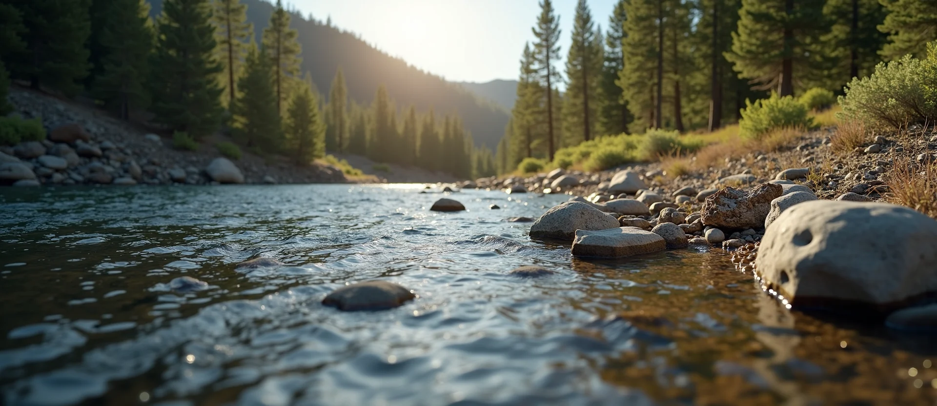 Symbolizing Flow/Cleansing: A local Ponderosa Pine smooth Truckee river stones. - AI Generated