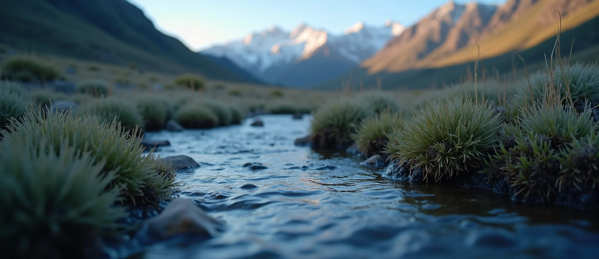 Symbolizing Flow/Cleansing: A local Rabbitbrush clear cold snowmelt stream. - AI Generated
