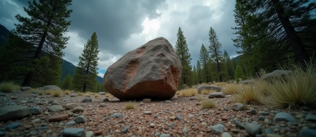 Symbolizing Stability/Peak: A local Ponderosa Pine unshakable boulder. - AI Generated