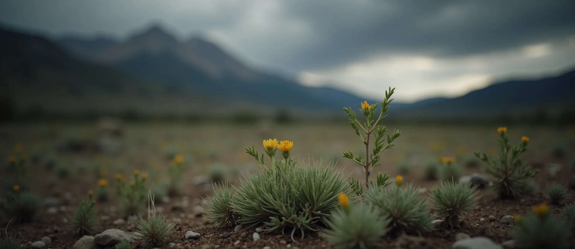 Symbolizing Seed/New Beginning: A local Indian Paintbrush sprouting sagebrush seedling. - AI Generated