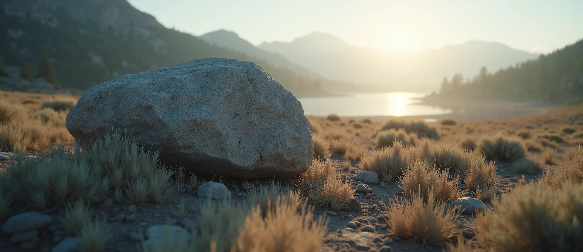 Symbolizing Stability/Peak: A local Desert Peach unshakable boulder. - AI Generated