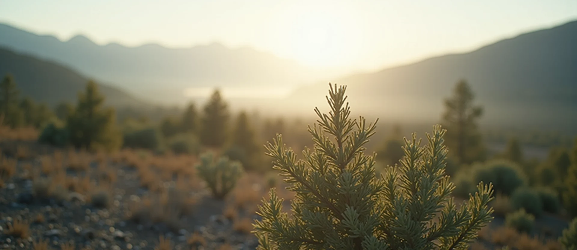 Symbolizing Stability/Peak: A local Bitterbrush distant Sierra horizon. - AI Generated