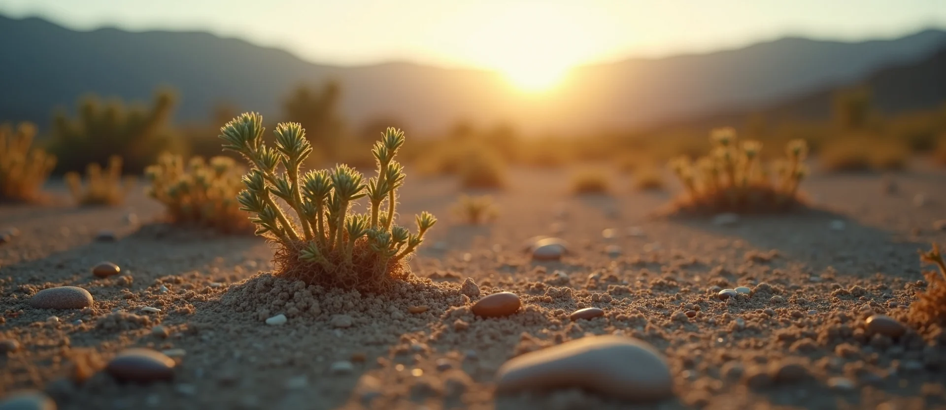 Symbolizing Seed/New Beginning: A local Mountain Mahogany sprouting sagebrush seedling. - AI Generated