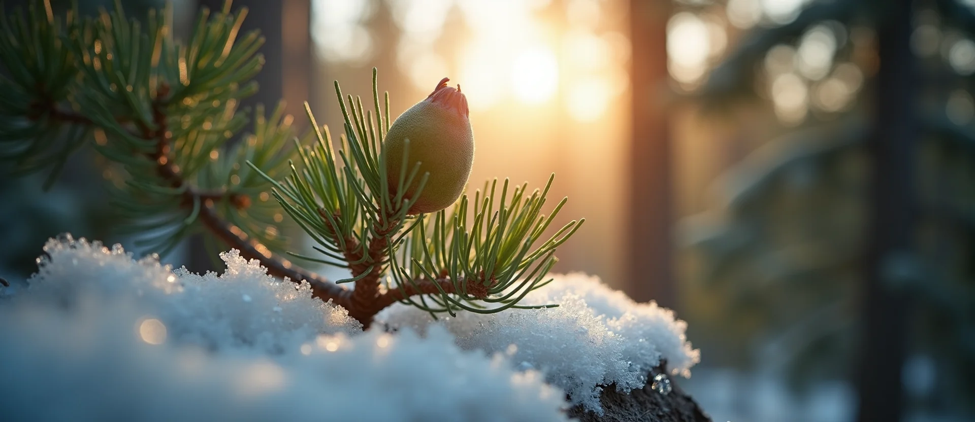 Symbolizing Seed/New Beginning: A local Desert Peach new green bud on a branch. - AI Generated
