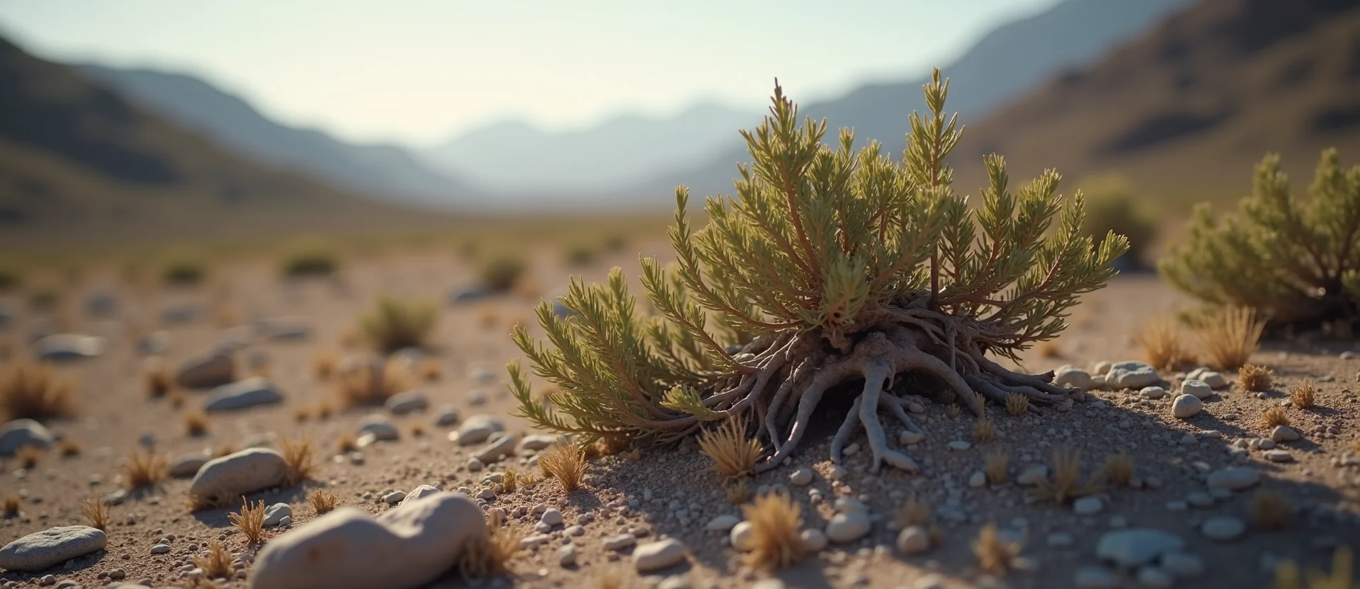 Symbolizing Growth/Resilience: A local Desert Peach gnarled juniper roots. - AI Generated