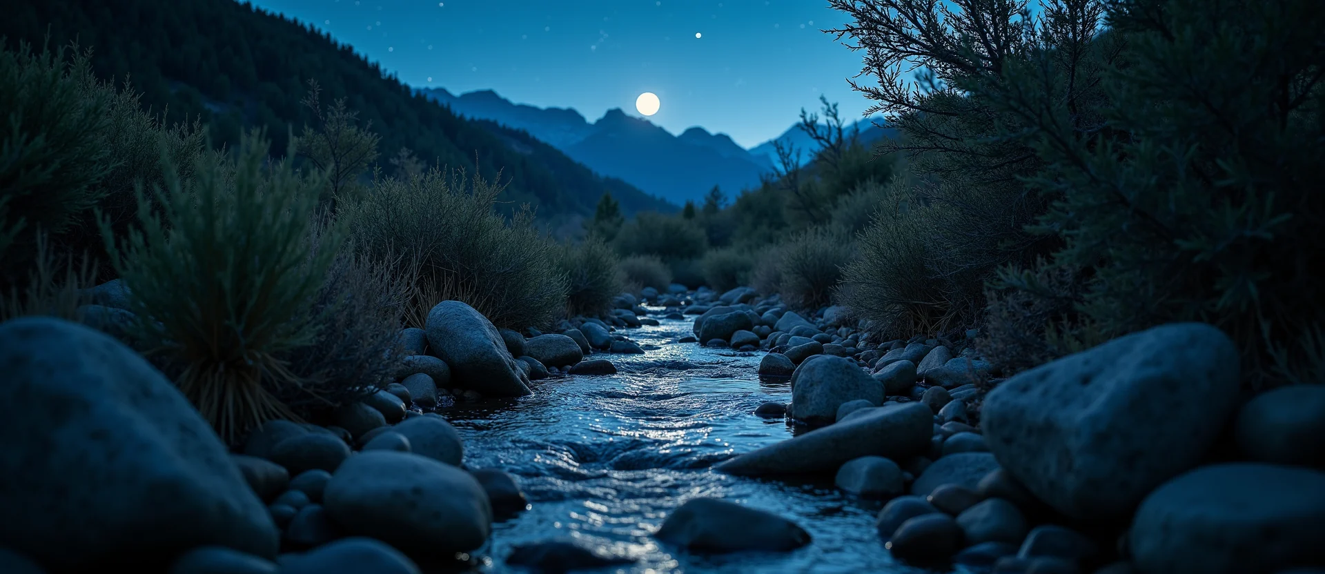 Symbolizing Flow/Cleansing: A local Manzanita babbling mountain creek. - AI Generated