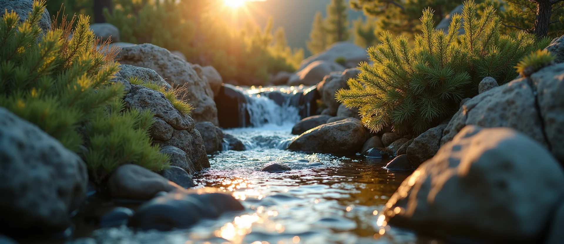 Symbolizing Flow/Cleansing: A local Desert Peach hidden small waterfall. - AI Generated