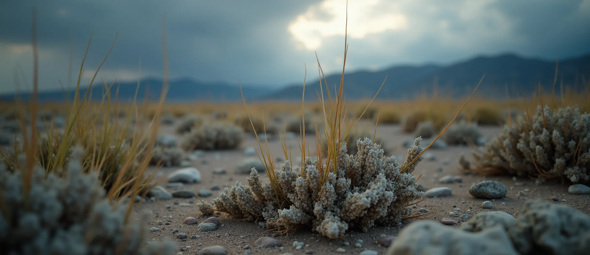 Symbolizing Stability/Peak: A local Bitterbrush distant Sierra horizon. - AI Generated