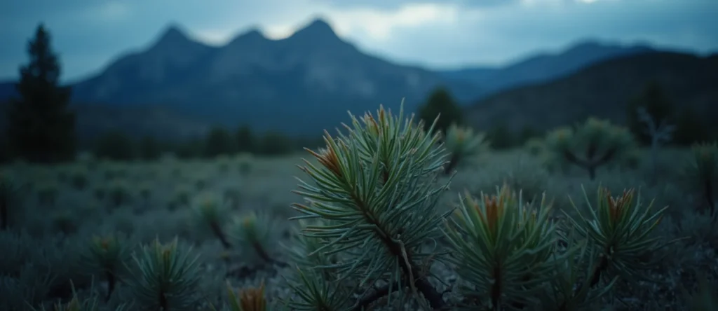 Symbolizing Flow/Cleansing: A local Indian Paintbrush raindrops on desert leaves. - AI Generated
