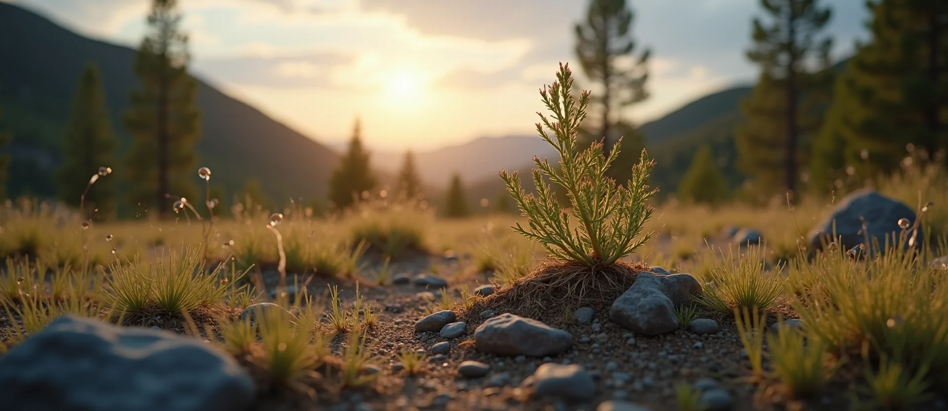 Symbolizing Seed/New Beginning: A local Rabbitbrush sprouting sagebrush seedling. - AI Generated