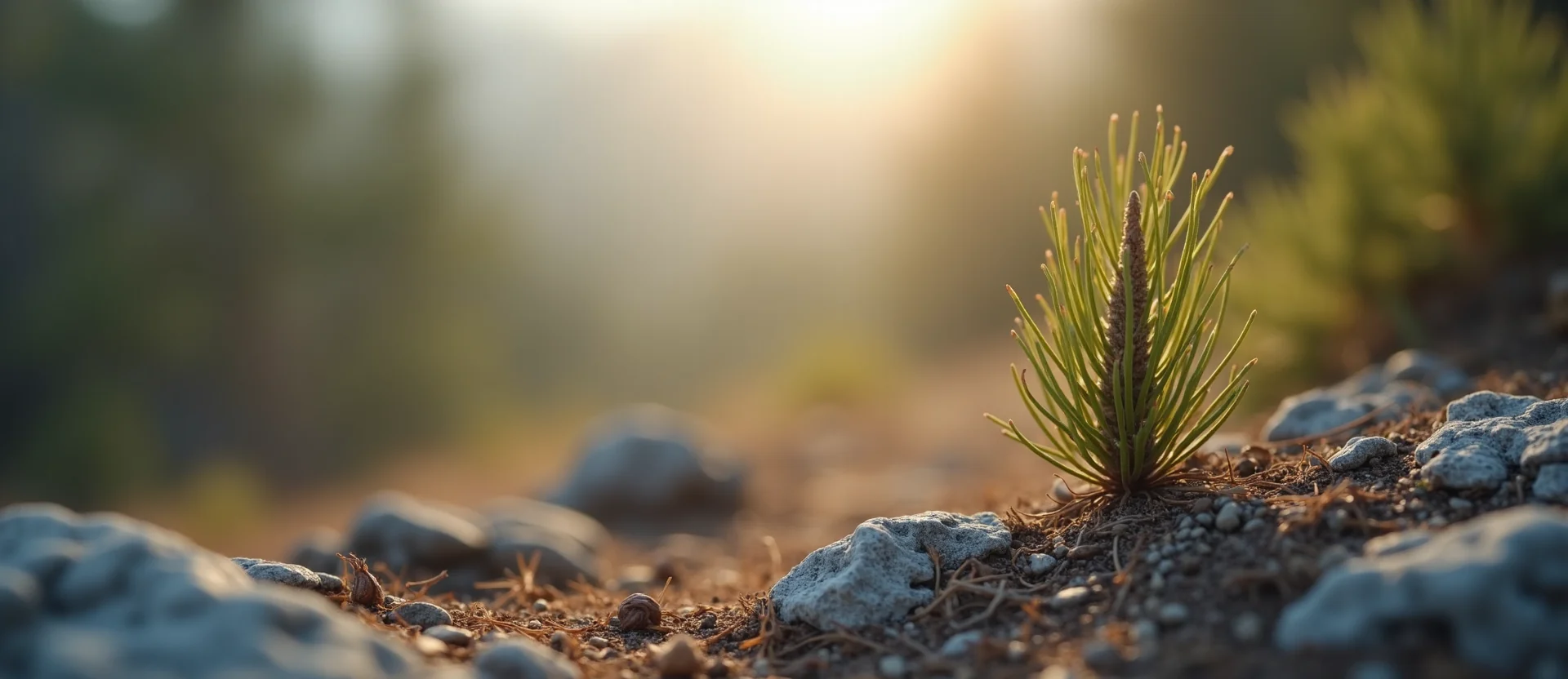 Symbolizing Seed/New Beginning: A local Mountain Mahogany single pine seed on dry earth. - AI Generated