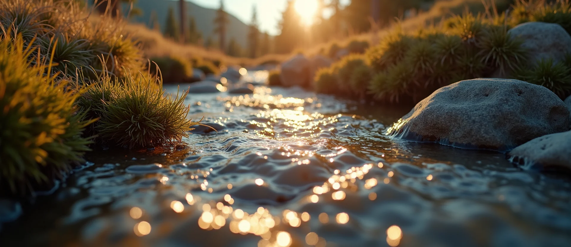 Symbolizing Flow/Cleansing: A local Quaking Aspen clear cold snowmelt stream. - AI Generated