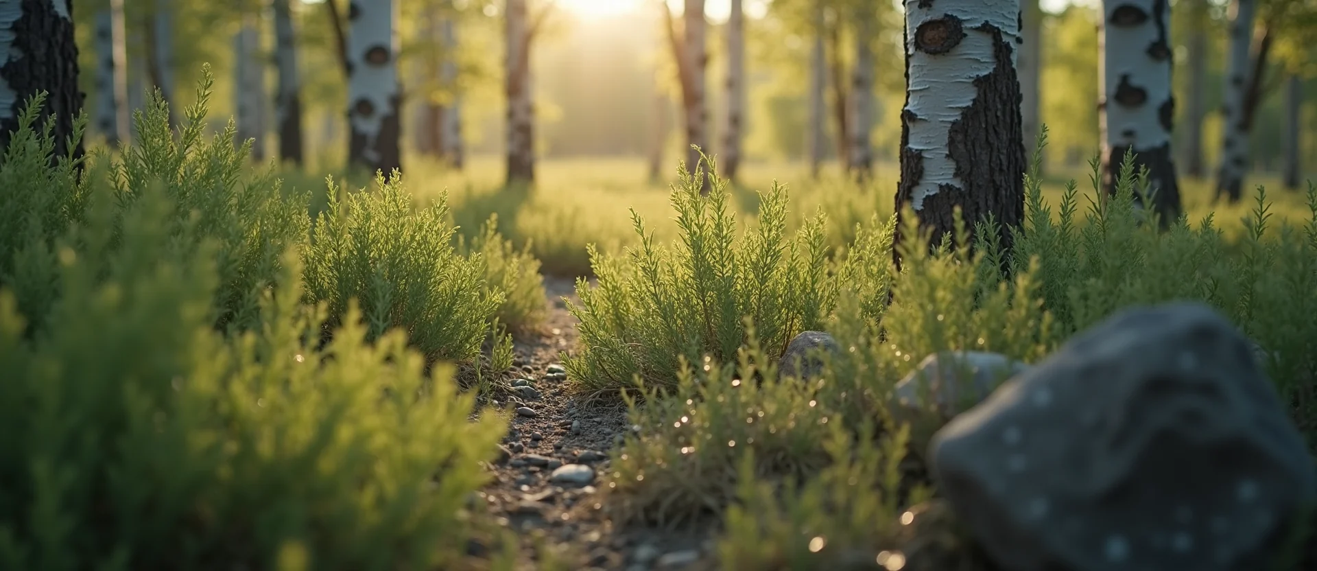 Symbolizing Growth/Resilience: A local Desert Peach thriving aspen grove. - AI Generated