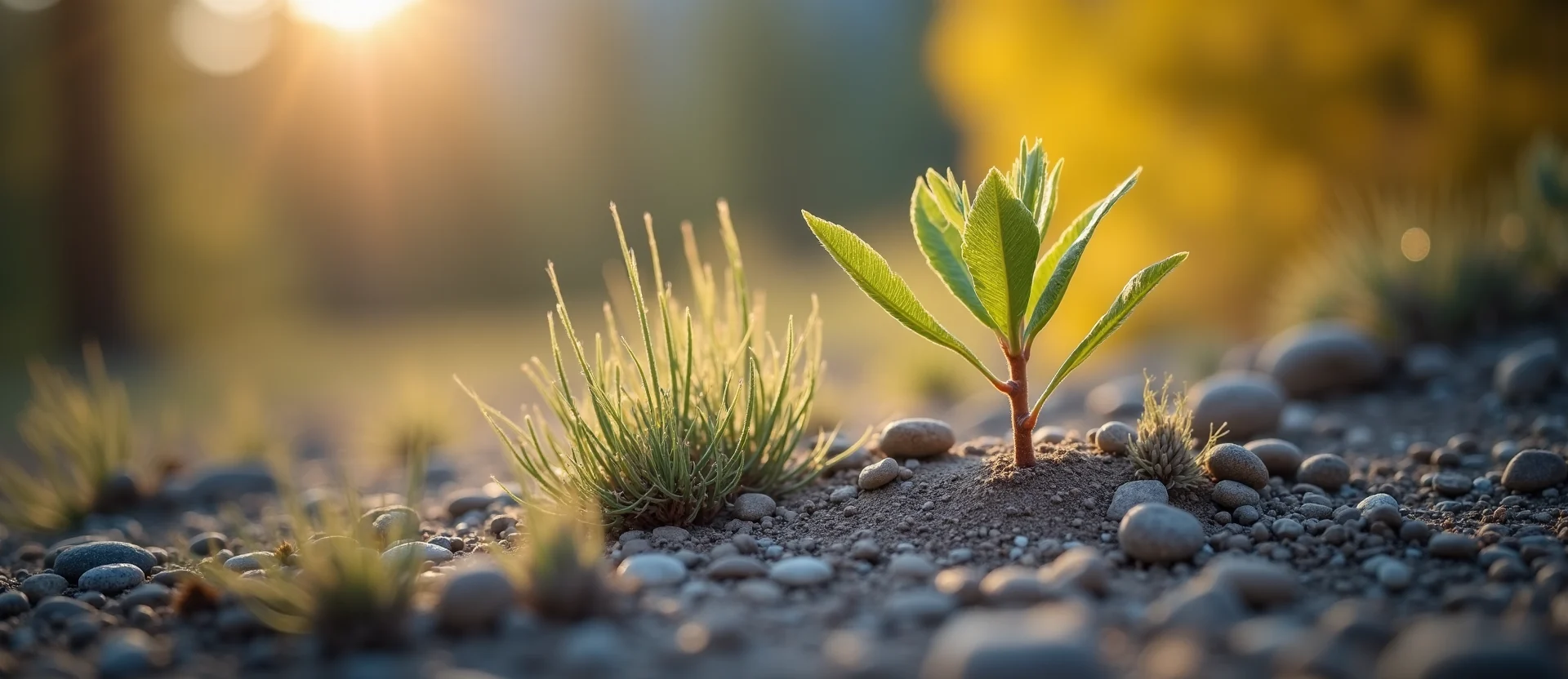 Symbolizing Seed/New Beginning: A local Quaking Aspen sprouting sagebrush seedling. - AI Generated