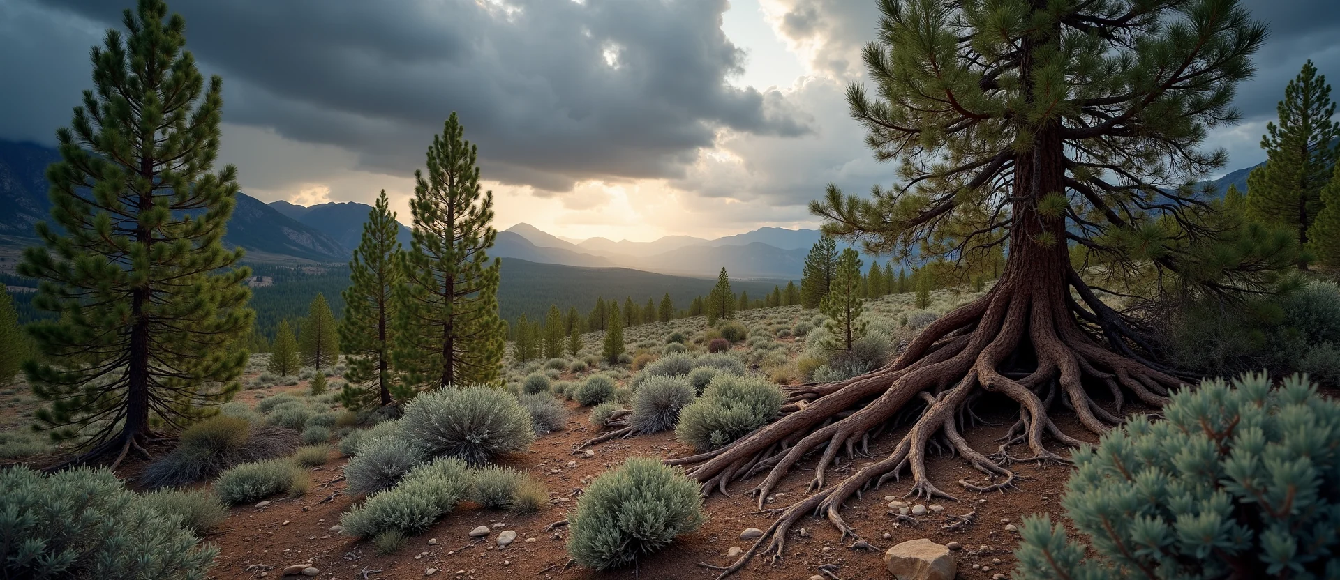 Symbolizing Growth/Resilience: A local Quaking Aspen gnarled juniper roots. - AI Generated