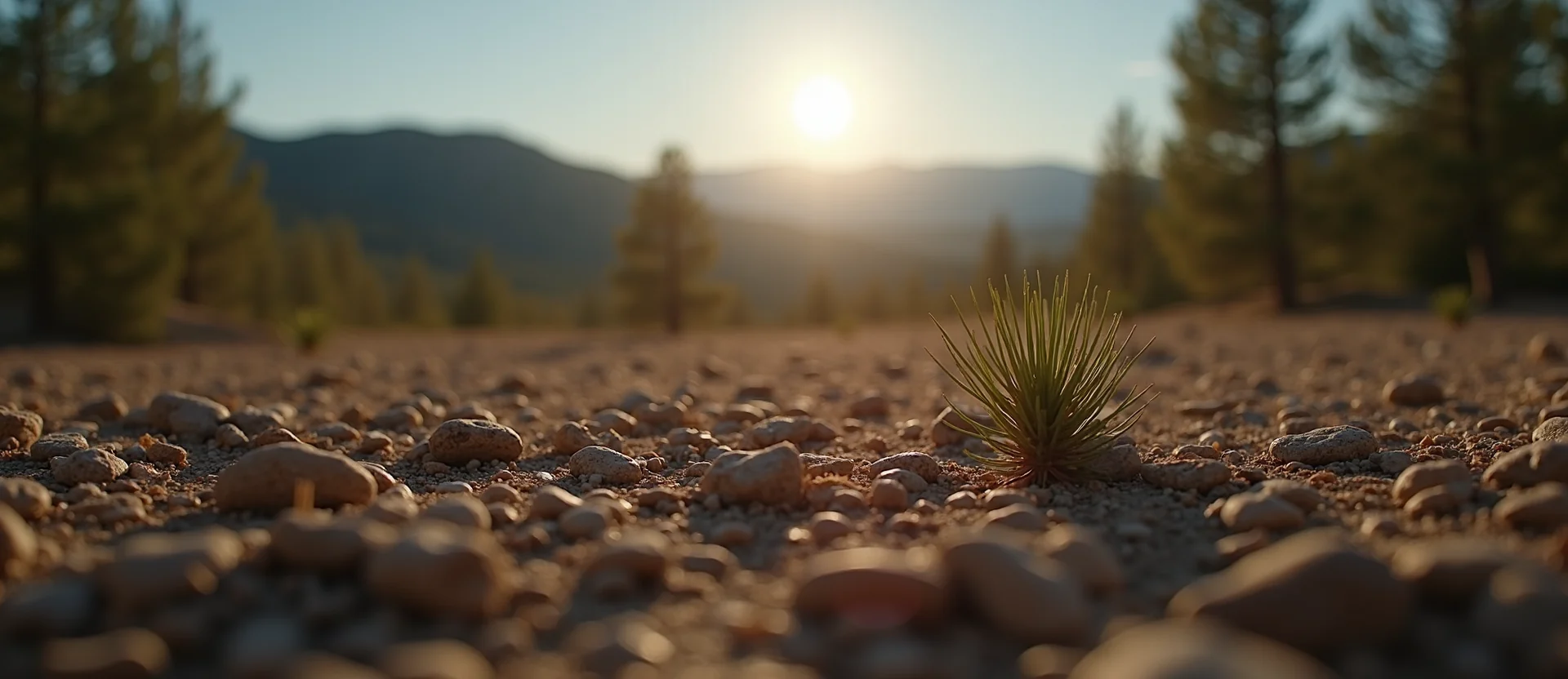 Symbolizing Seed/New Beginning: A local Sierra Juniper single pine seed on dry earth. - AI Generated