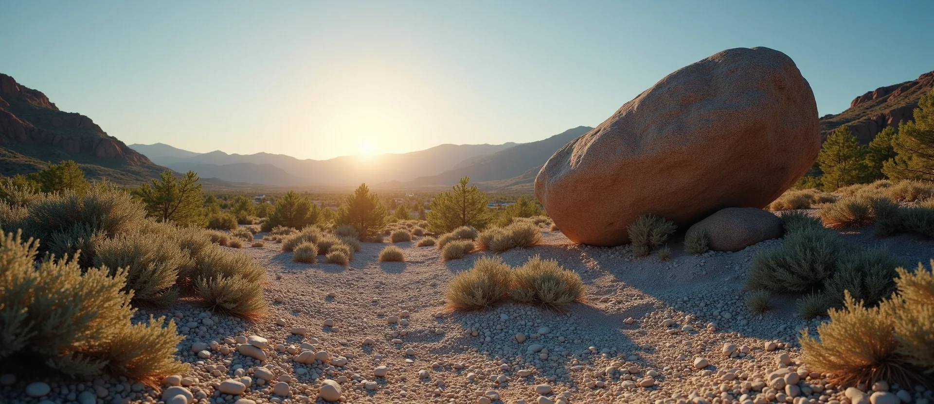 Symbolizing Stability/Peak: A local Sierra Juniper unshakable boulder. - AI Generated