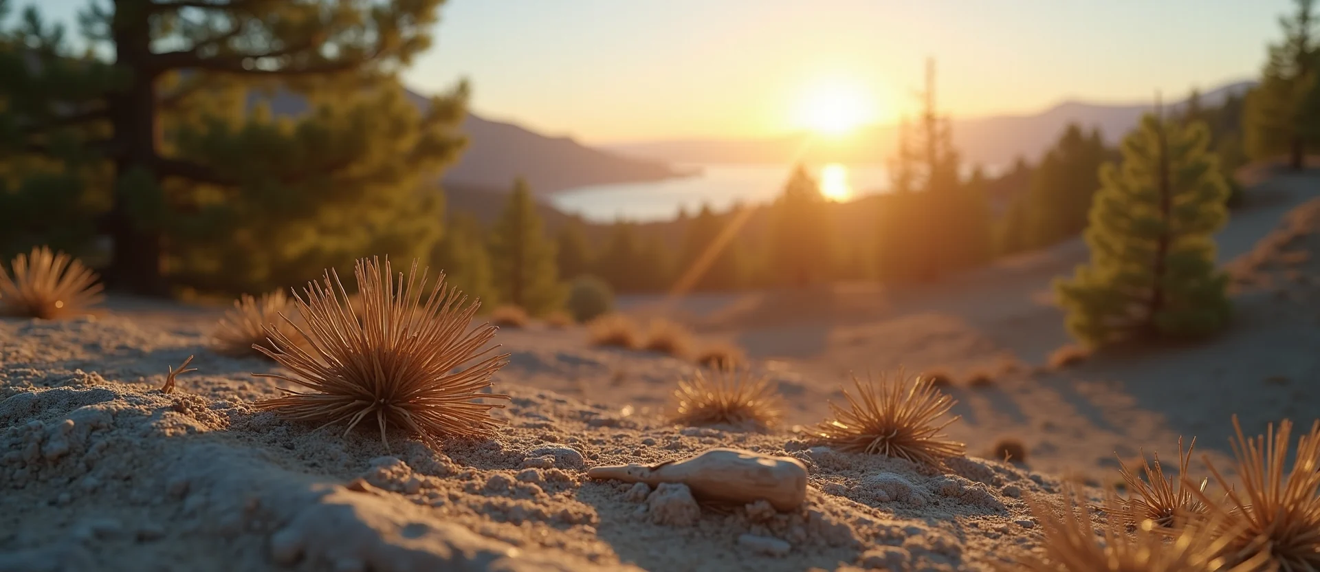 Symbolizing Seed/New Beginning: A local Ponderosa Pine single pine seed on dry earth. - AI Generated