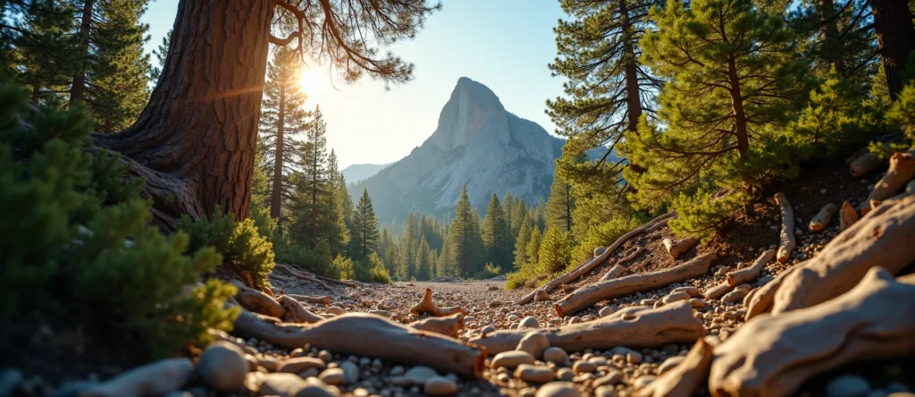 Symbolizing Stability/Peak: A local Ponderosa Pine jagged granite peak. - AI Generated