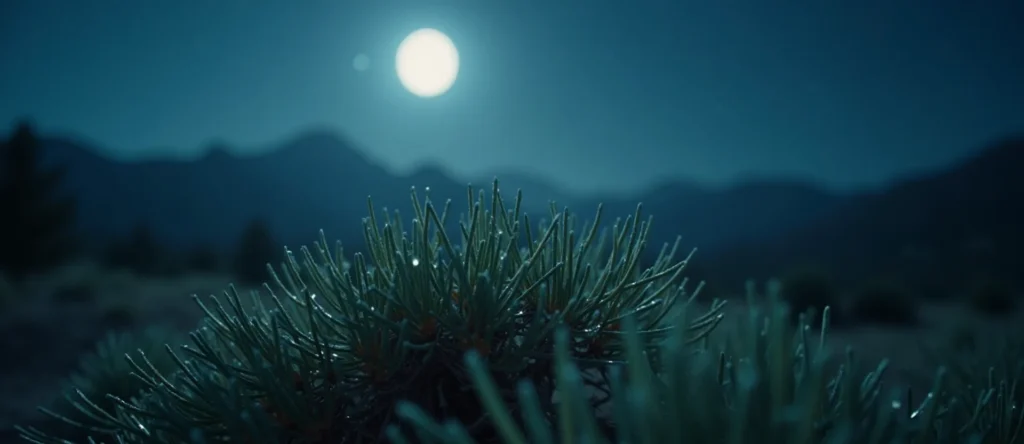 Symbolizing Flow/Cleansing: A local Bitterbrush raindrops on desert leaves. - AI Generated