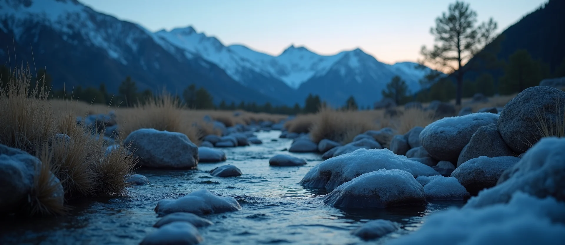 Symbolizing Flow/Cleansing: A local Desert Peach babbling mountain creek. - AI Generated