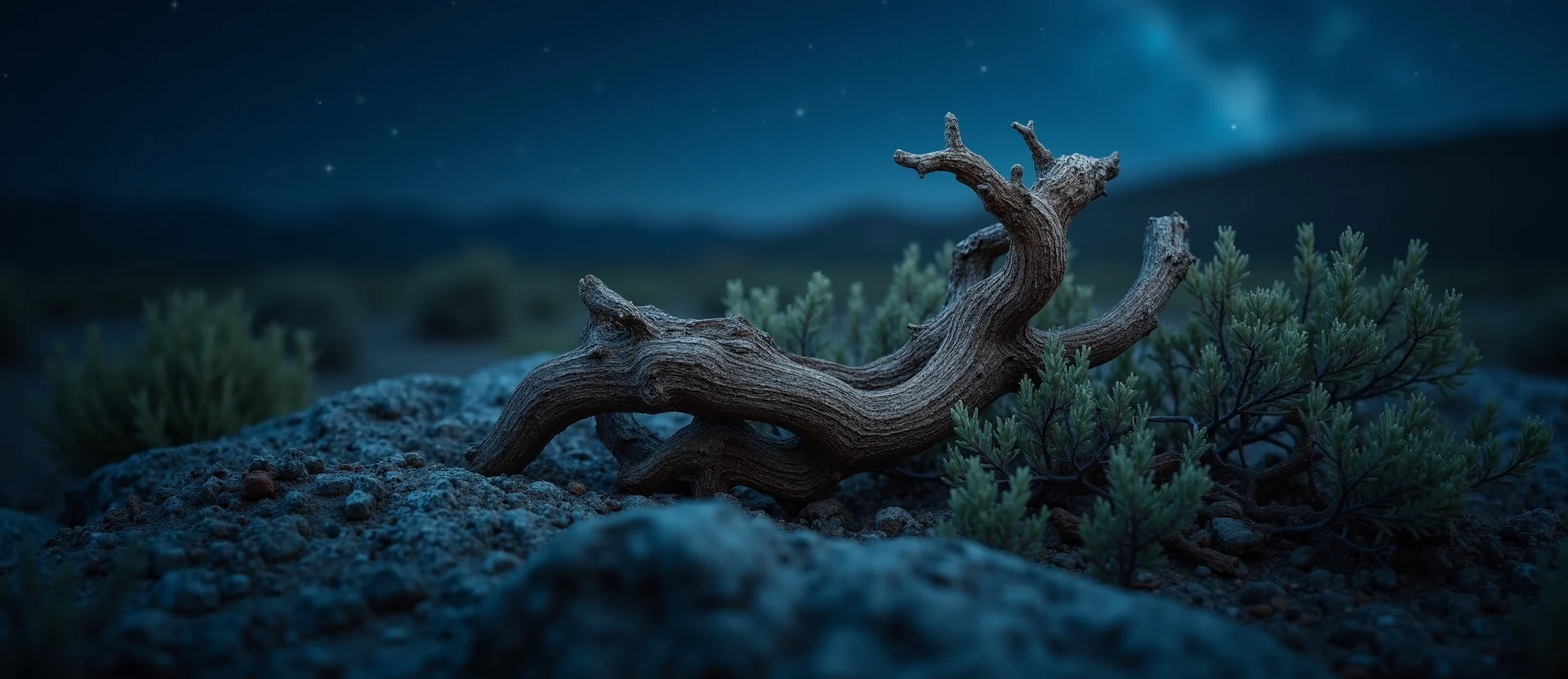 Symbolizing Growth/Resilience: A local Sagebrush (Artemisia tridentata) gnarled juniper roots. - AI Generated