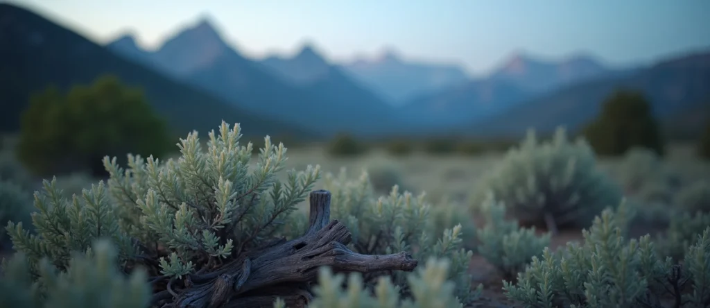 Symbolizing Growth/Resilience: A local Indian Paintbrush gnarled juniper roots. - AI Generated