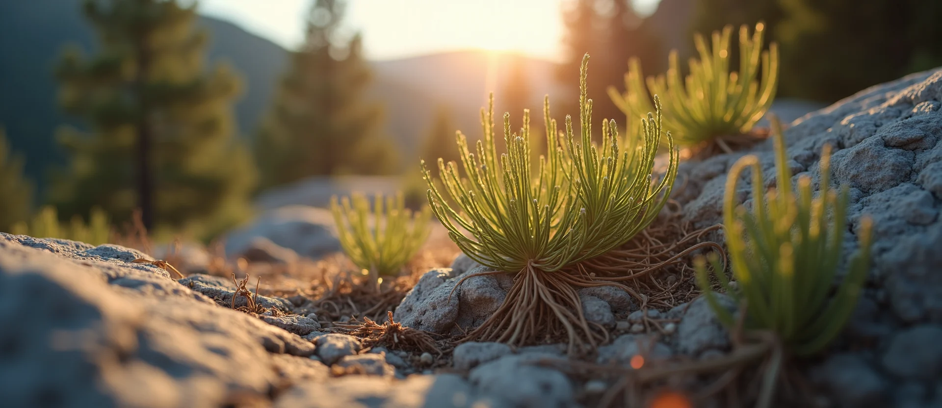 Symbolizing Growth/Resilience: A local Bitterbrush new branch reaching for the sky. - AI Generated