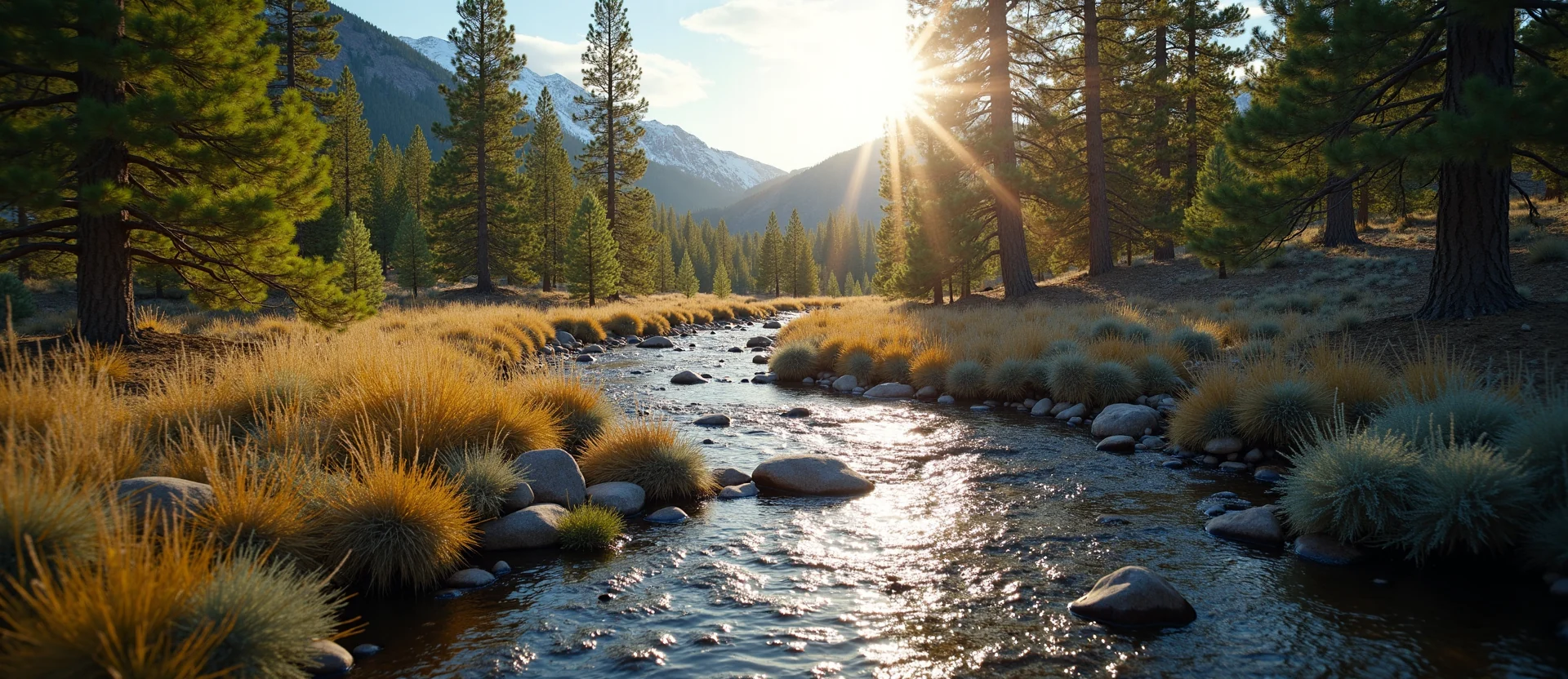 Symbolizing Flow/Cleansing: A local Quaking Aspen babbling mountain creek. - AI Generated