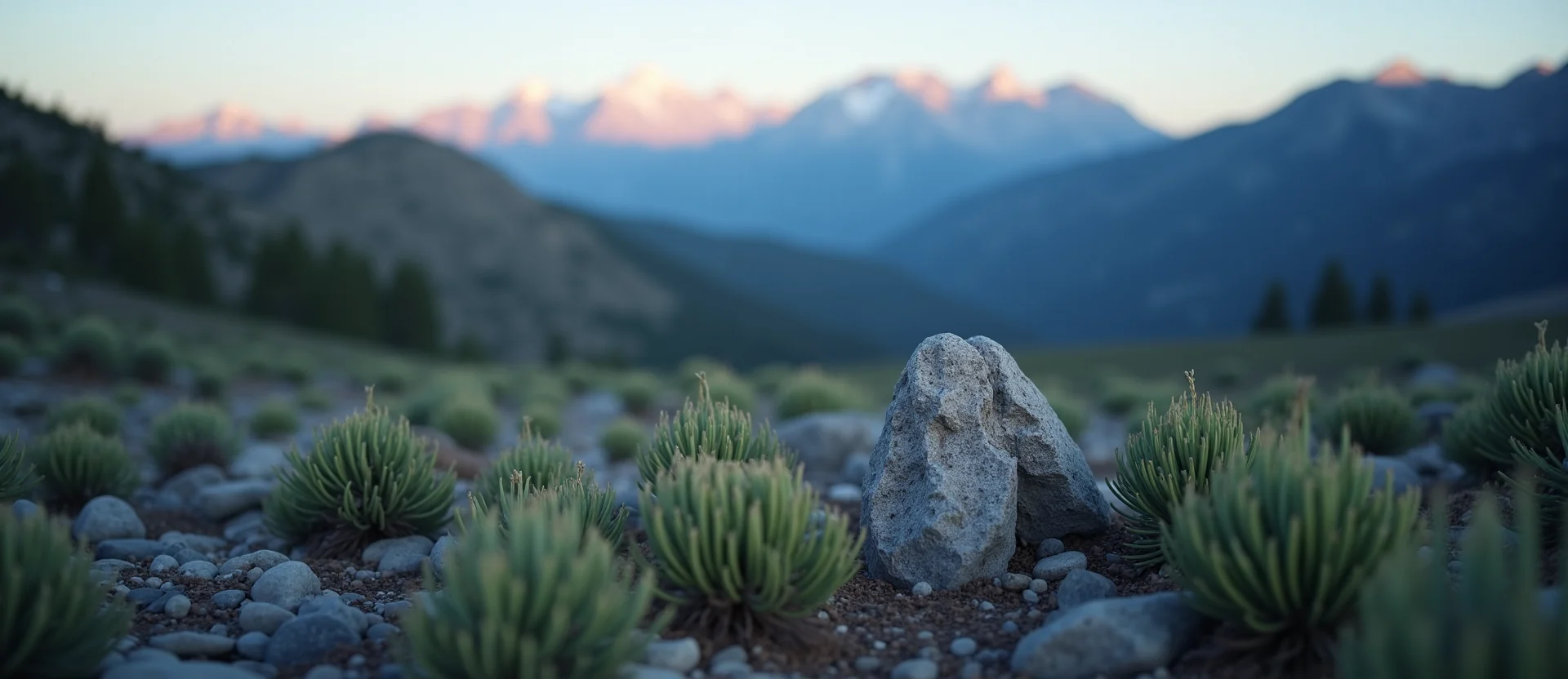 Symbolizing Stability/Peak: A local Rabbitbrush jagged granite peak. - AI Generated