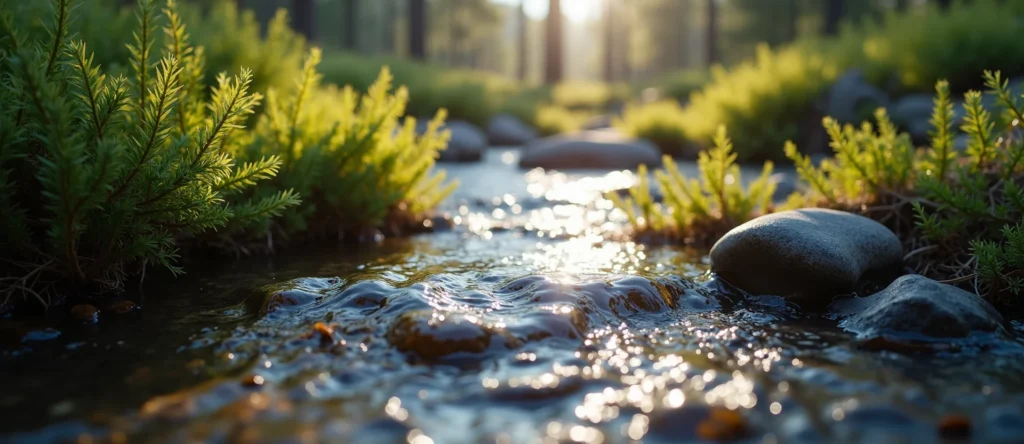 Symbolizing Flow/Cleansing: A local Sierra Juniper babbling mountain creek. - AI Generated
