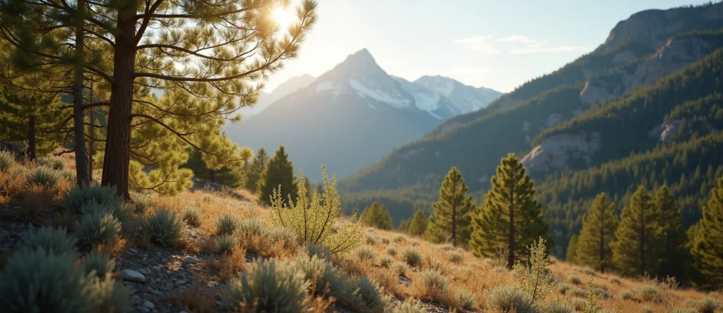 Symbolizing Stability/Peak: A local Sagebrush (Artemisia tridentata) solid mountain ridge. - AI Generated