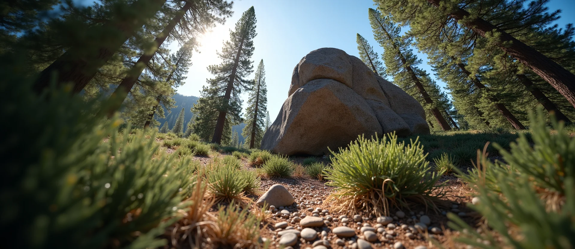 Symbolizing Stability/Peak: A local Quaking Aspen unshakable boulder. - AI Generated
