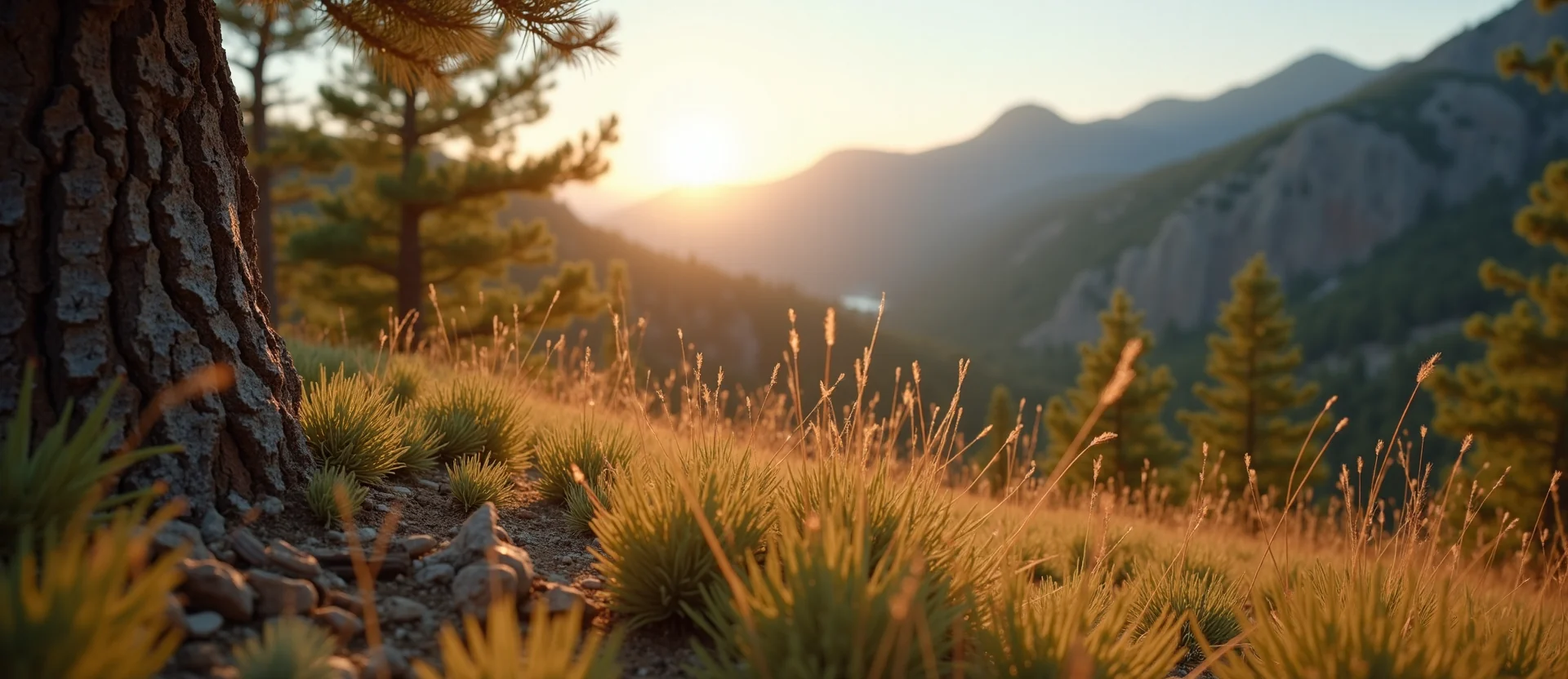 Symbolizing Identity/Local: A local Indian Paintbrush Sierra Nevada skyline. - AI Generated