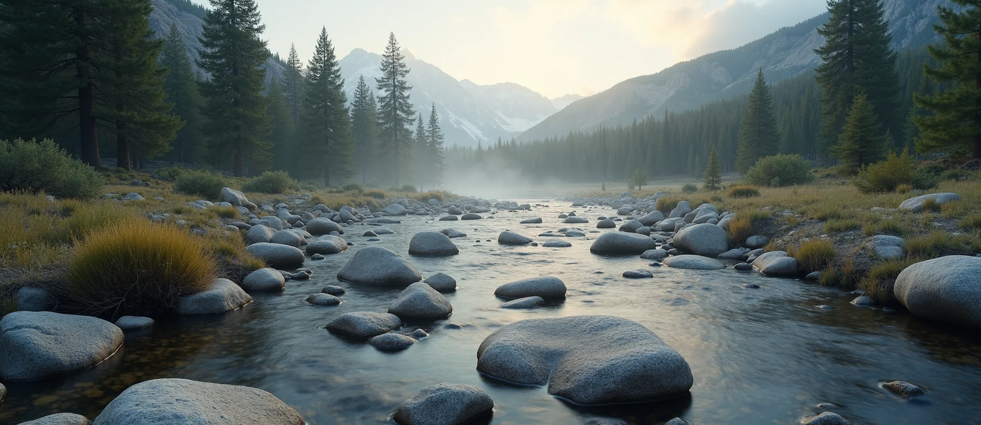 Symbolizing Flow/Cleansing: A local Ponderosa Pine smooth Truckee river stones. - AI Generated