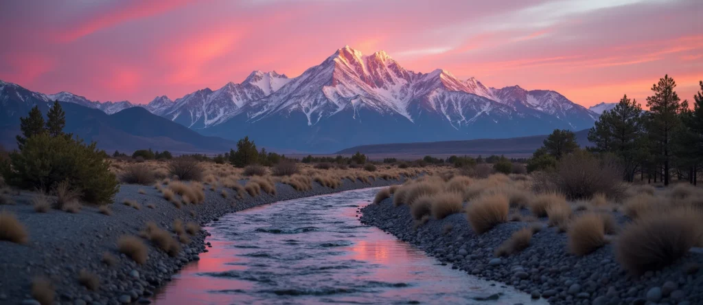 Symbolizing Identity/Local: A local Mountain Mahogany Sierra Nevada skyline. - AI Generated