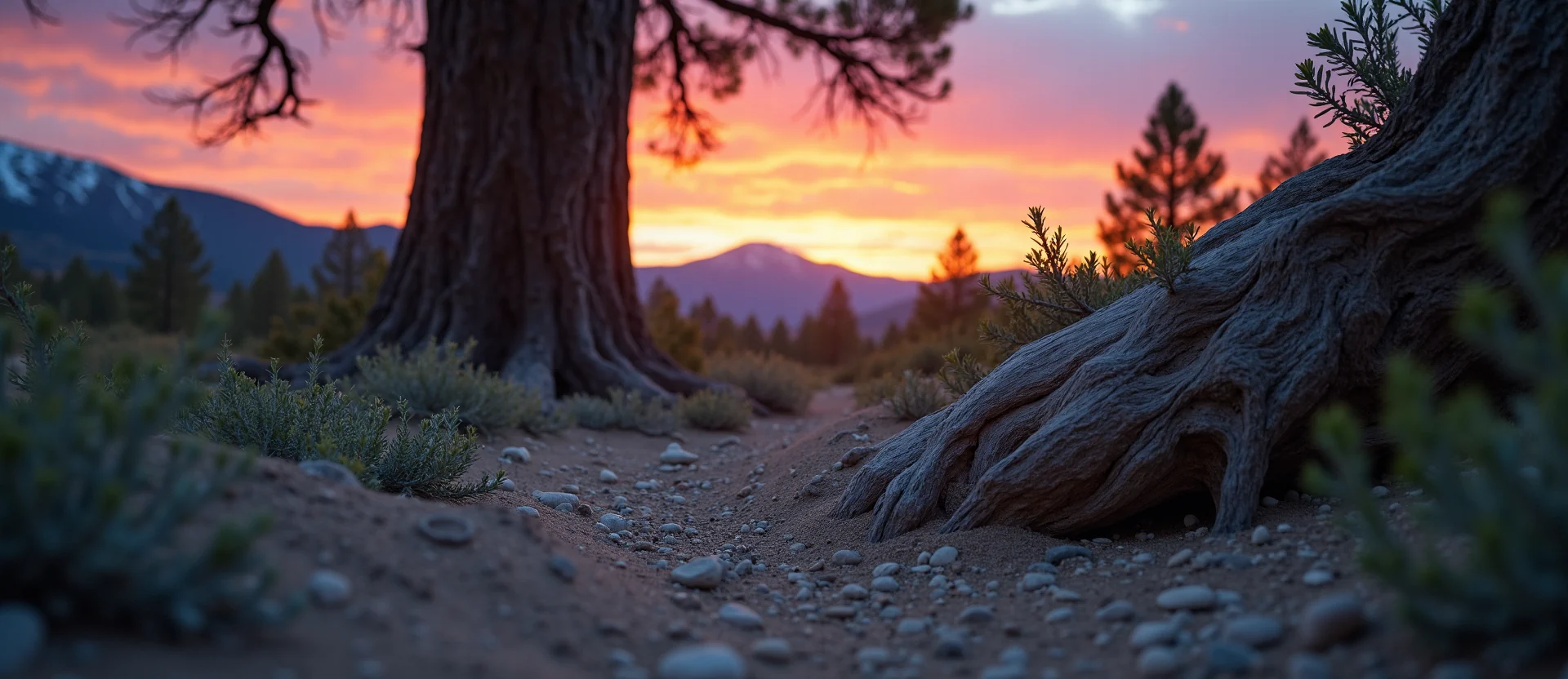 Symbolizing Growth/Resilience: A local Manzanita sturdy weathered tree trunk. - AI Generated