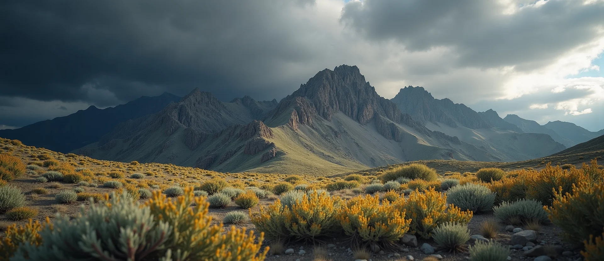 Symbolizing Stability/Peak: A local Indian Paintbrush solid mountain ridge. - AI Generated