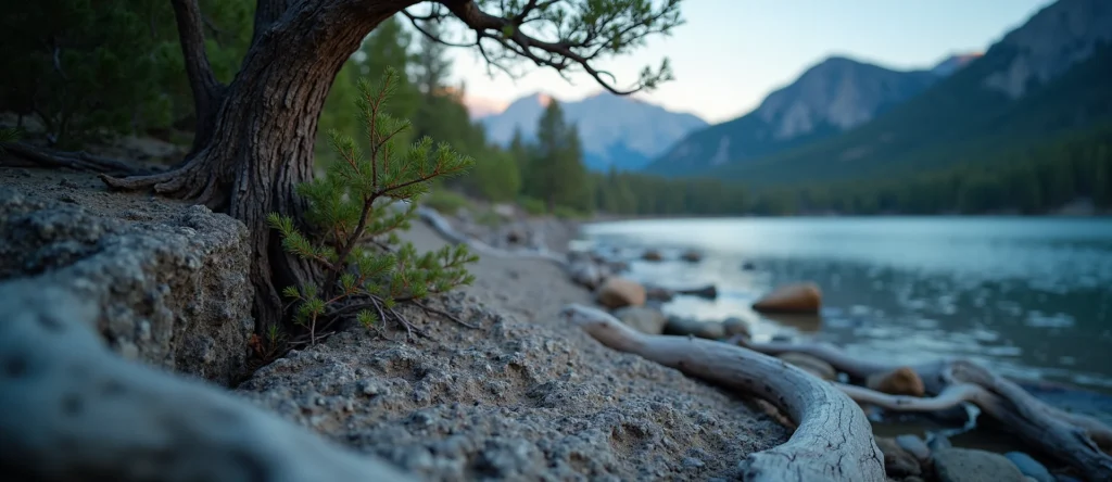 Symbolizing Growth/Resilience: A local Mountain Mahogany tree growing out of a rock cleft. - AI Generated