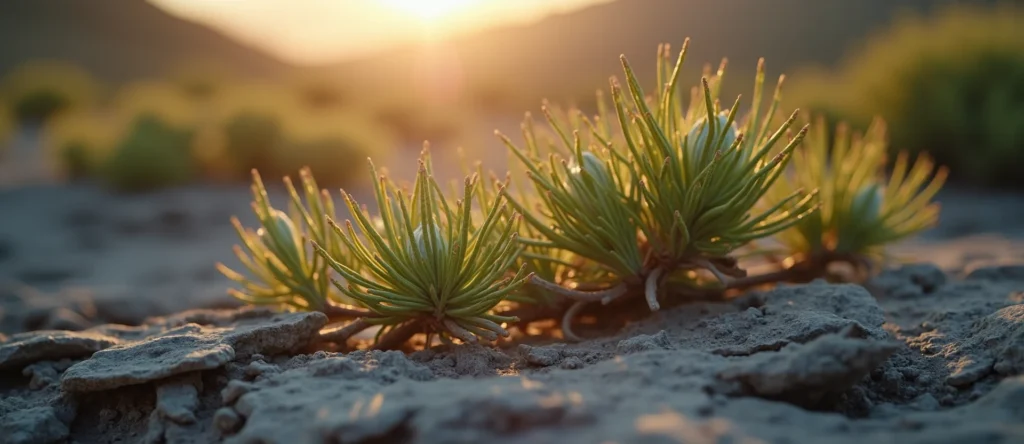 Symbolizing Seed/New Beginning: A local Sierra Juniper new green bud on a branch. - AI Generated