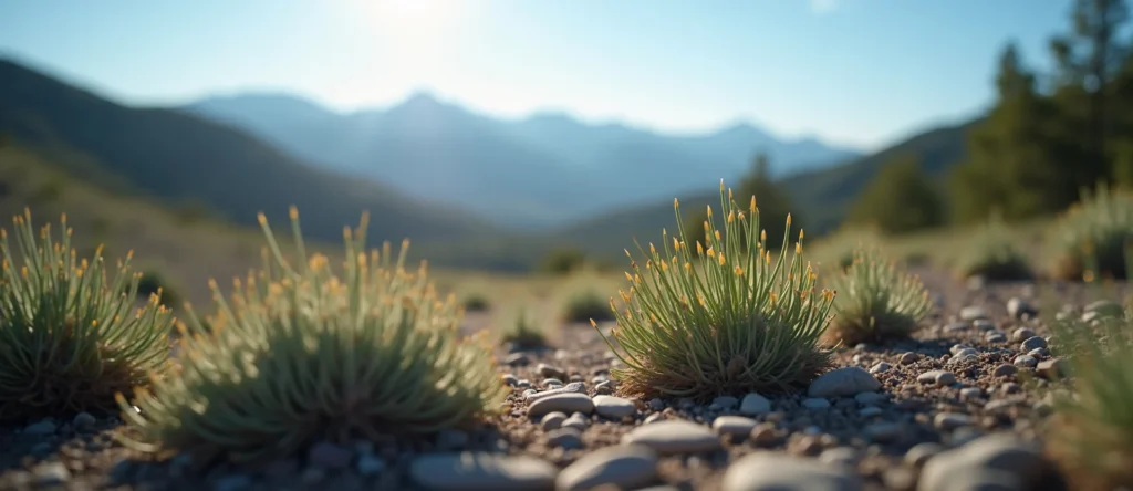 Symbolizing Seed/New Beginning: A local Indian Paintbrush sprouting sagebrush seedling. - AI Generated