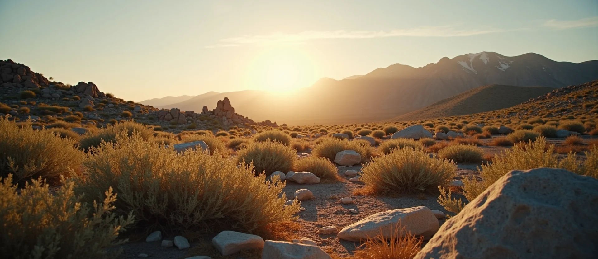 Symbolizing Identity/Local: A local Sagebrush (Artemisia tridentata) Sierra Nevada skyline. - AI Generated