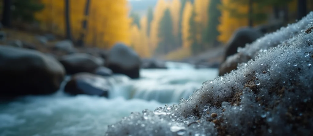 Symbolizing Flow/Cleansing: A local Quaking Aspen babbling mountain creek. - AI Generated