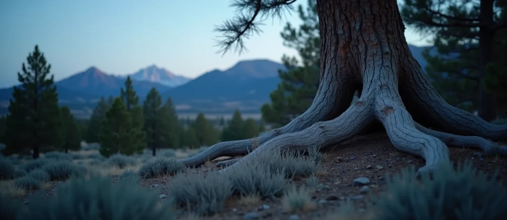 Symbolizing Growth/Resilience: A local Manzanita gnarled juniper roots. - AI Generated