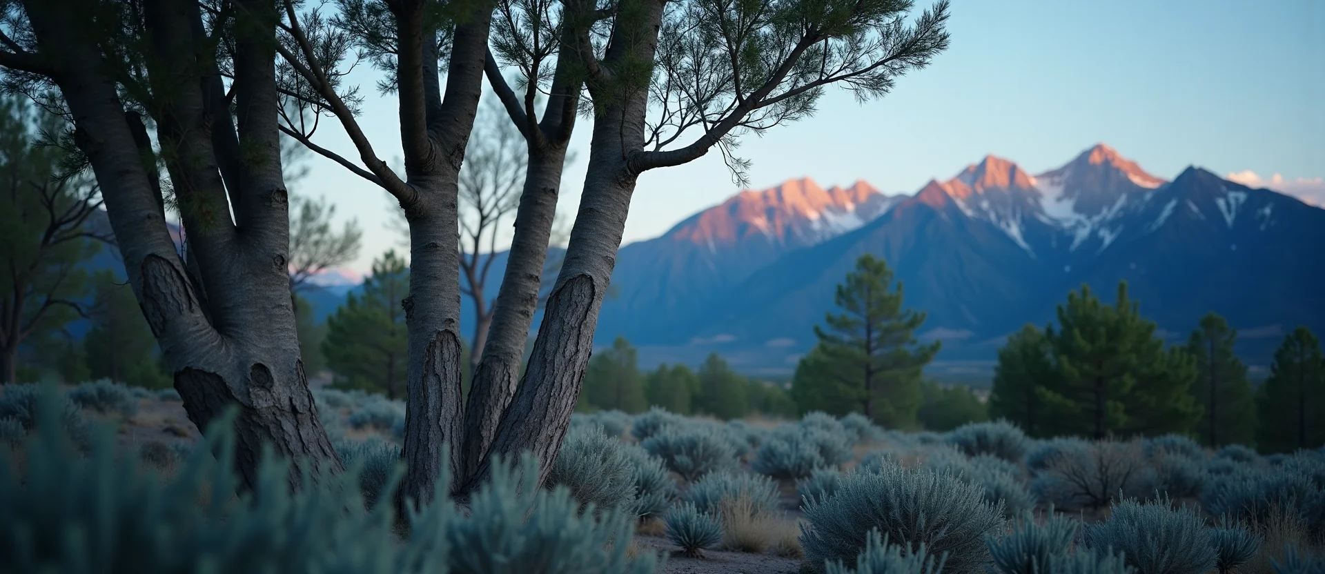Symbolizing Growth/Resilience: A local Desert Peach thriving aspen grove. - AI Generated