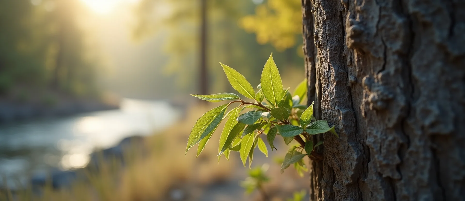 Symbolizing Growth/Resilience: A local Desert Peach sturdy weathered tree trunk. - AI Generated