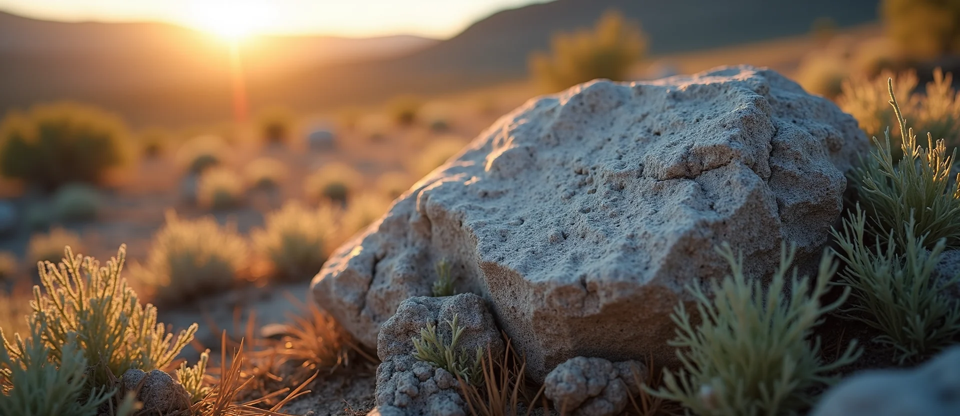 Symbolizing Stability/Peak: A local Indian Paintbrush unshakable boulder. - AI Generated